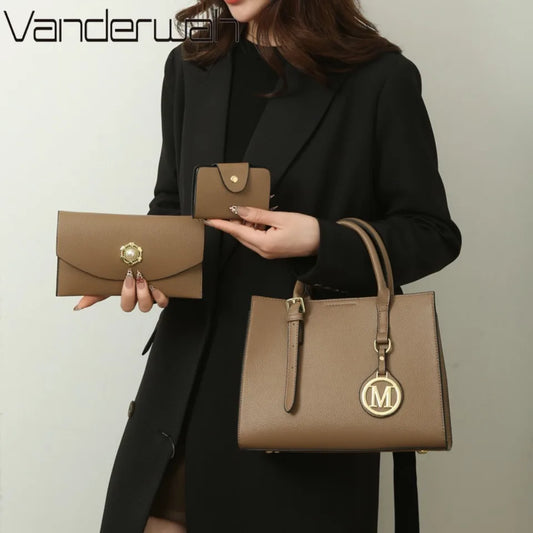 3 Piece Or 1 Set Casual Tote Vintage Ladies Hand Bag PU Leather Luxury Handbags Women Designer Bags for Women Sac A Main Femme