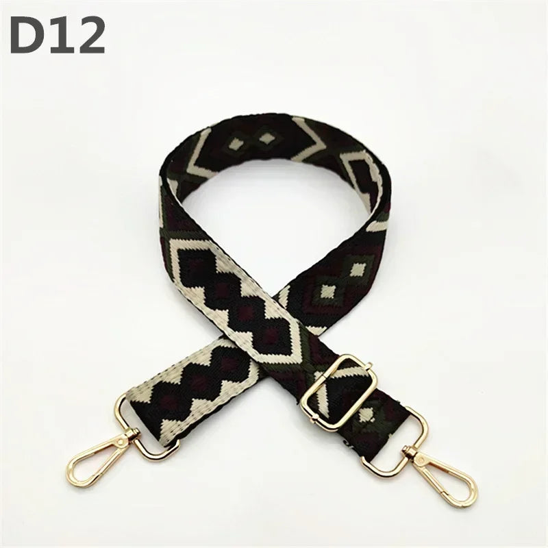 Deepeel 3.8cm Fashion Canvas Webbing Color Jacquard Straps 80-130cm Adjustable Shoulder Crossbody Strap Women's Bag Accessories