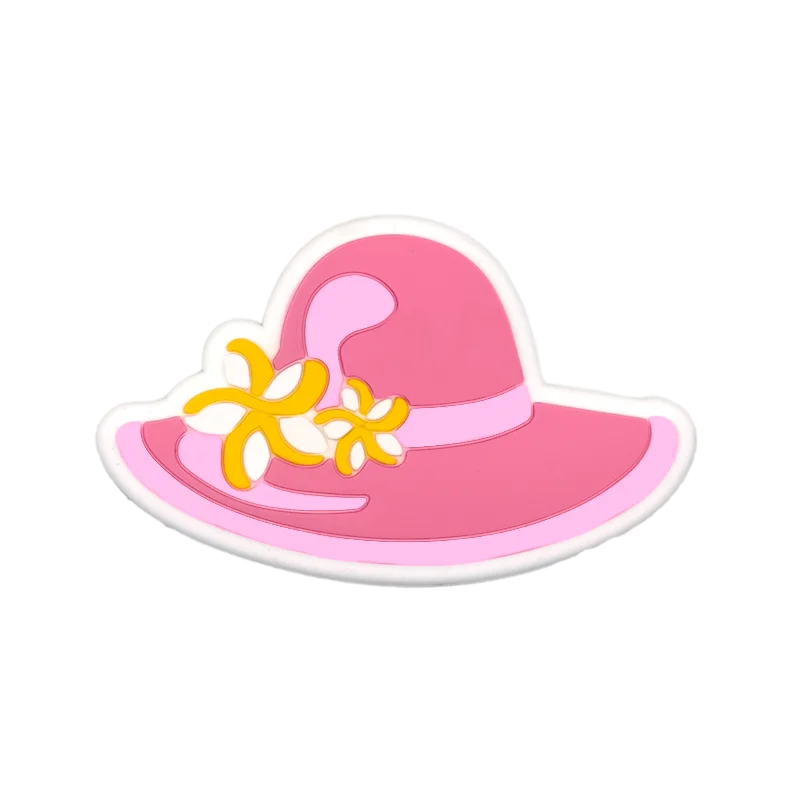 1/7PCS Pink Heart Bow Bag Charm Decoration,Summer Casual Style Handbag Accessories,Pink Flower Fiddle Hat Charms for Bags