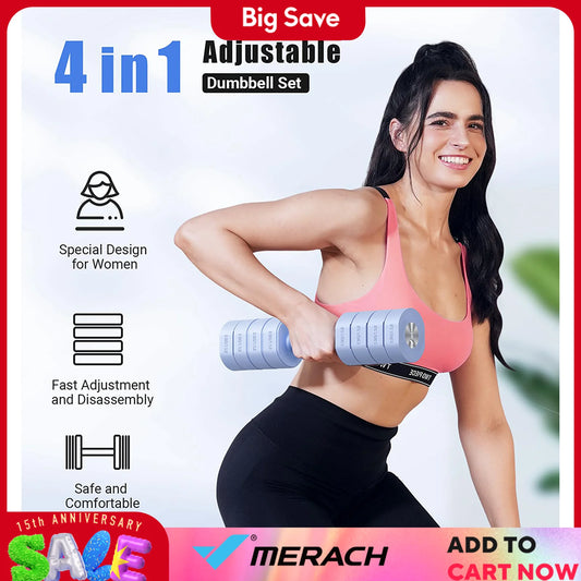 MERACH Adjustable Dumbbell Set of 2, 4 in 1 Hand Weights for Women at Home, Free Weights Dumbbells Each 2.2lb 4.4lb 6.6lb 8.8lb
