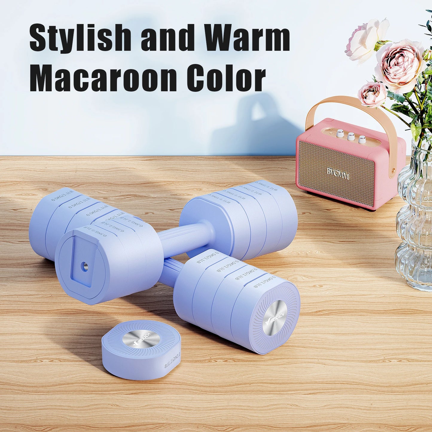 MERACH Adjustable Dumbbell Set of 2, 4 in 1 Hand Weights for Women at Home, Free Weights Dumbbells Each 2.2lb 4.4lb 6.6lb 8.8lb