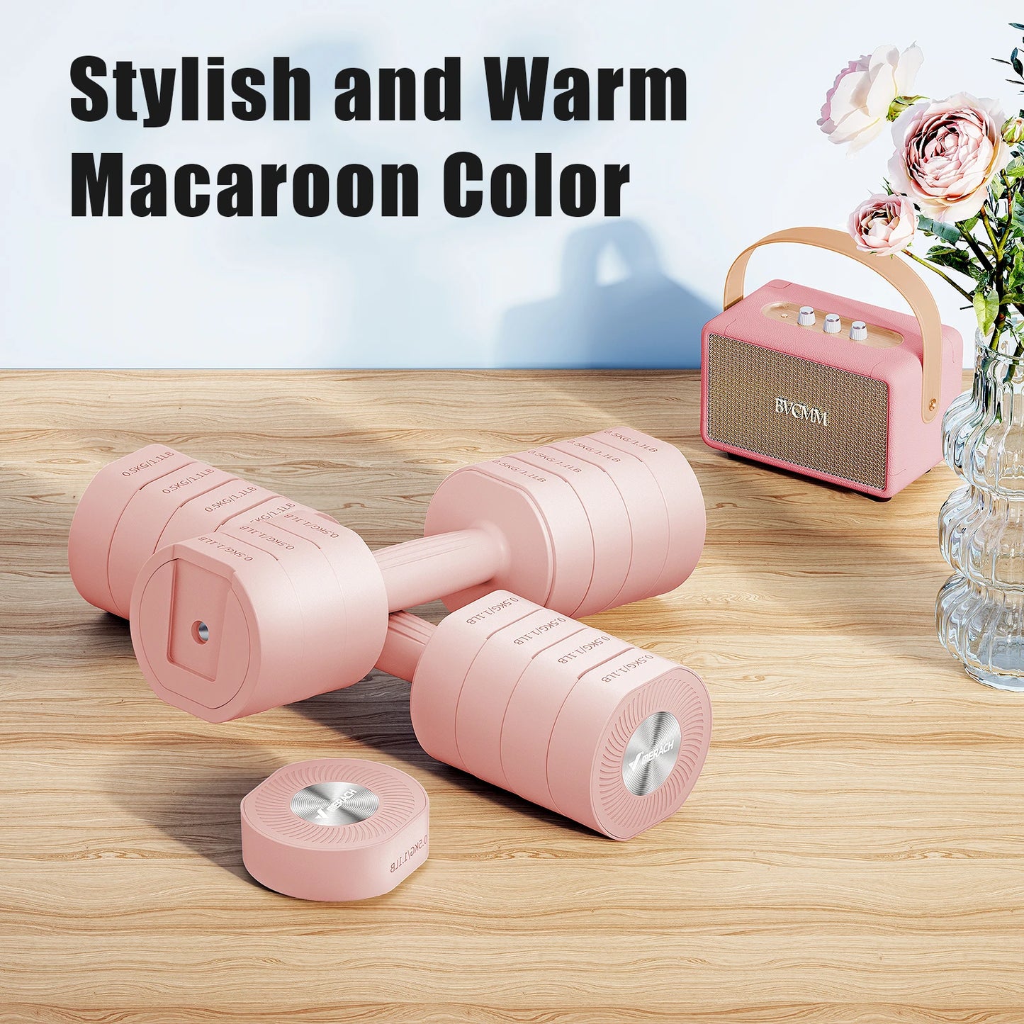 MERACH Adjustable Dumbbell Set of 2, 4 in 1 Hand Weights for Women at Home, Free Weights Dumbbells Each 2.2lb 4.4lb 6.6lb 8.8lb