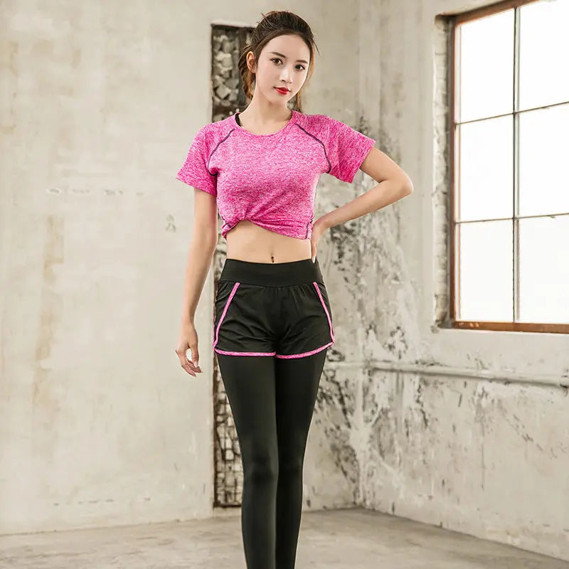 Sports 5pcs Running Set Women Sports Suit Yoga Tights Quick Dry Jogging Sportswear Workout Gym Fitness Running Tracksuit Clothes