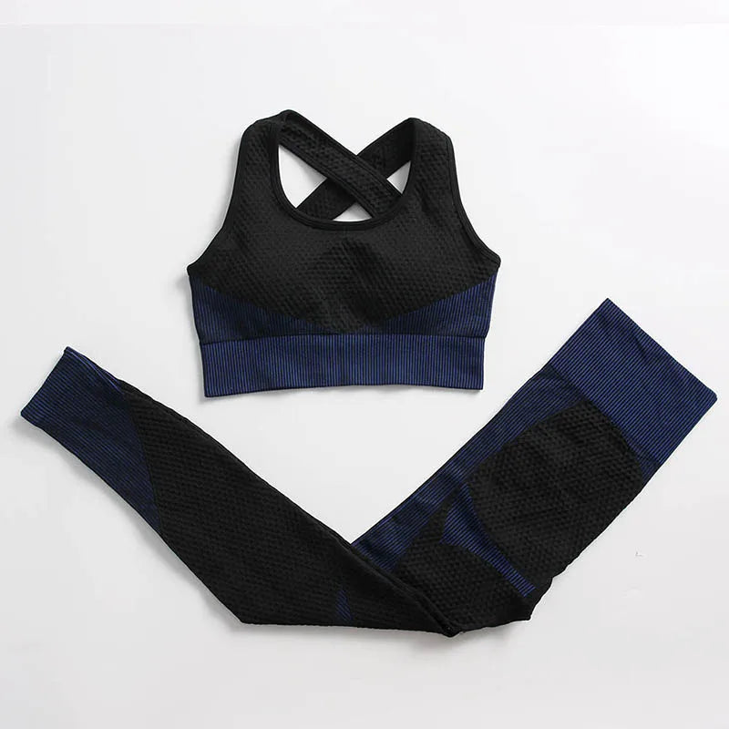 Yoga Set Seamless Fitness Suit Gym Sets Seamless Legging Sport Top Bra Long Sleeve Workout Clothing For Women's Tracksuit Outfit