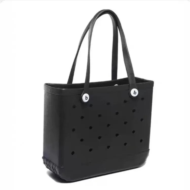M/L/XL Beach Bag Fashion EVA Waterproof Rubber Picnic Storage Basket Travel Shopping Handbag Women Shoulder Solid Color Tote Bag