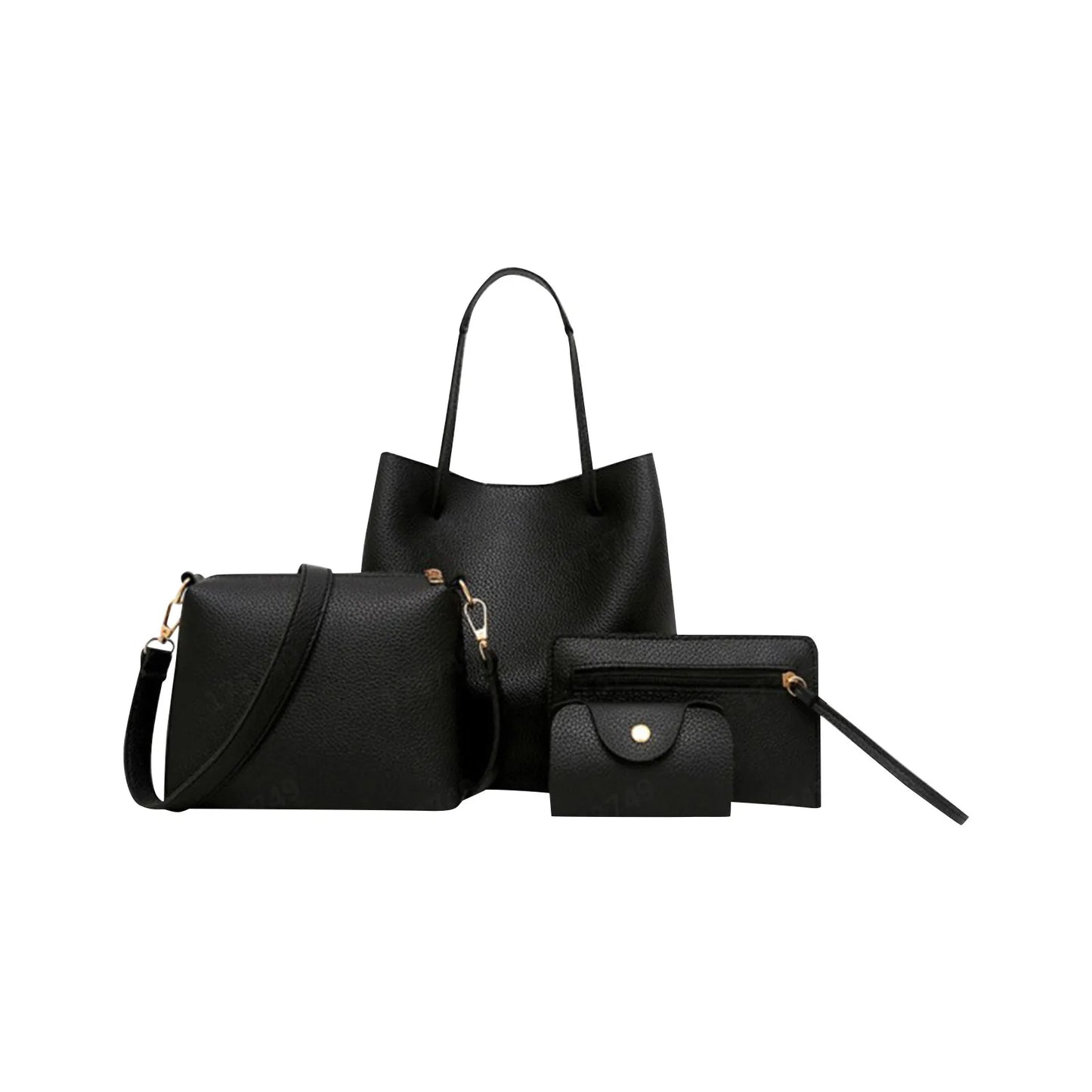 4pcs Women Lady Fashion Handbag Shoulder Bags Tote Purse Messenger Satchel Set Bag Crossbody Card Case Holder Wallet For Girls