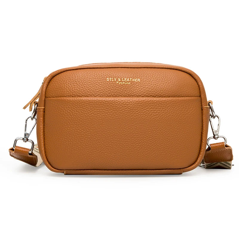 New Vintage Crossbody Cowhide Cell Phone Shoulder Bag Genuine Leather Messenger Bags Fashion Daily Use For Women Wallet HandBags