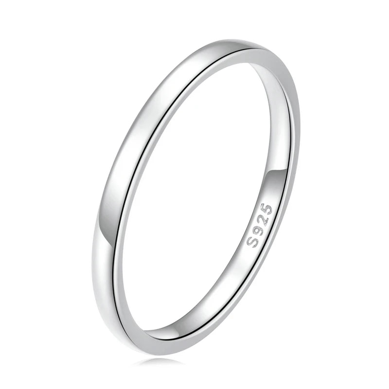 BAMOER Solid 925 Sterling Silver Eternity Bead Wedding Band Ring, Minimalist Thin Chic Statement Band Ring Comfort Fit