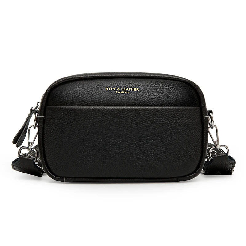 New Vintage Crossbody Cowhide Cell Phone Shoulder Bag Genuine Leather Messenger Bags Fashion Daily Use For Women Wallet HandBags