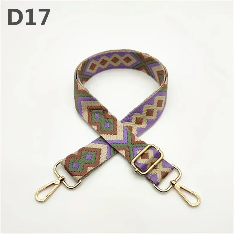 Deepeel 3.8cm Fashion Canvas Webbing Color Jacquard Straps 80-130cm Adjustable Shoulder Crossbody Strap Women's Bag Accessories