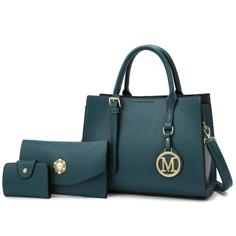 3 Piece Or 1 Set Casual Tote Vintage Ladies Hand Bag PU Leather Luxury Handbags Women Designer Bags for Women Sac A Main Femme