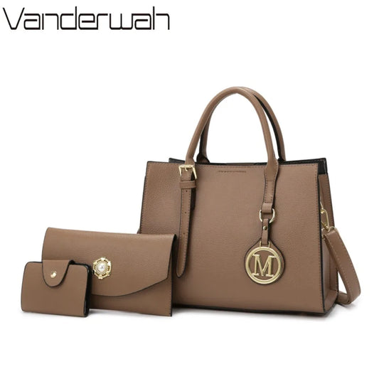 3 Piece Or 1 Set Casual Tote Vintage Ladies Hand Bag PU Leather Luxury Handbags Women Designer Bags for Women Sac A Main Femme