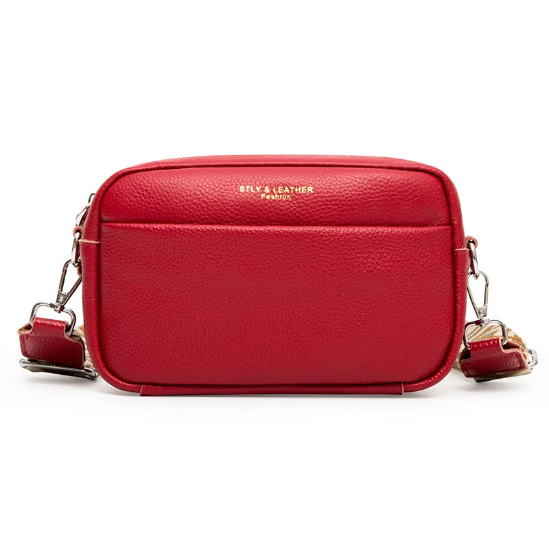 New Vintage Crossbody Cowhide Cell Phone Shoulder Bag Genuine Leather Messenger Bags Fashion Daily Use For Women Wallet HandBags