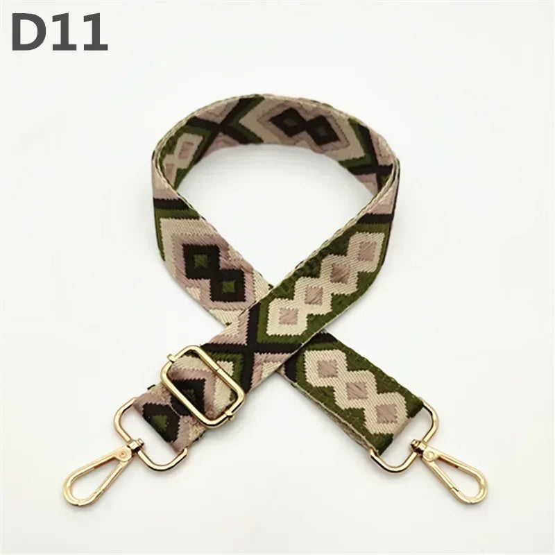 Deepeel 3.8cm Fashion Canvas Webbing Color Jacquard Straps 80-130cm Adjustable Shoulder Crossbody Strap Women's Bag Accessories