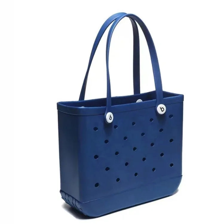 M/L/XL Beach Bag Fashion EVA Waterproof Rubber Picnic Storage Basket Travel Shopping Handbag Women Shoulder Solid Color Tote Bag