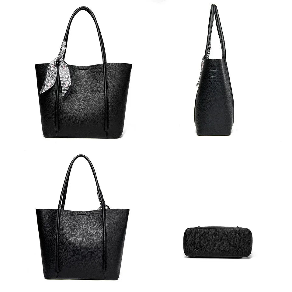 Genuine Soft Leather Tote Bag Women's Large Capacity Carrying Bags Designer Handbag Vintage Shoulder Bag Brand Commuting Bags