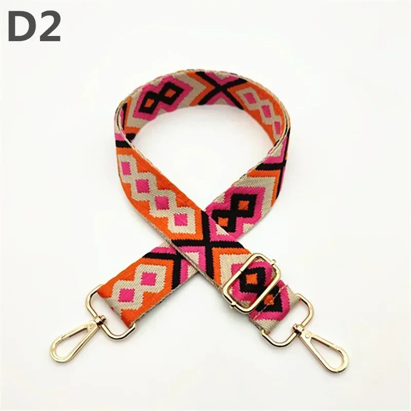 Deepeel 3.8cm Fashion Canvas Webbing Color Jacquard Straps 80-130cm Adjustable Shoulder Crossbody Strap Women's Bag Accessories