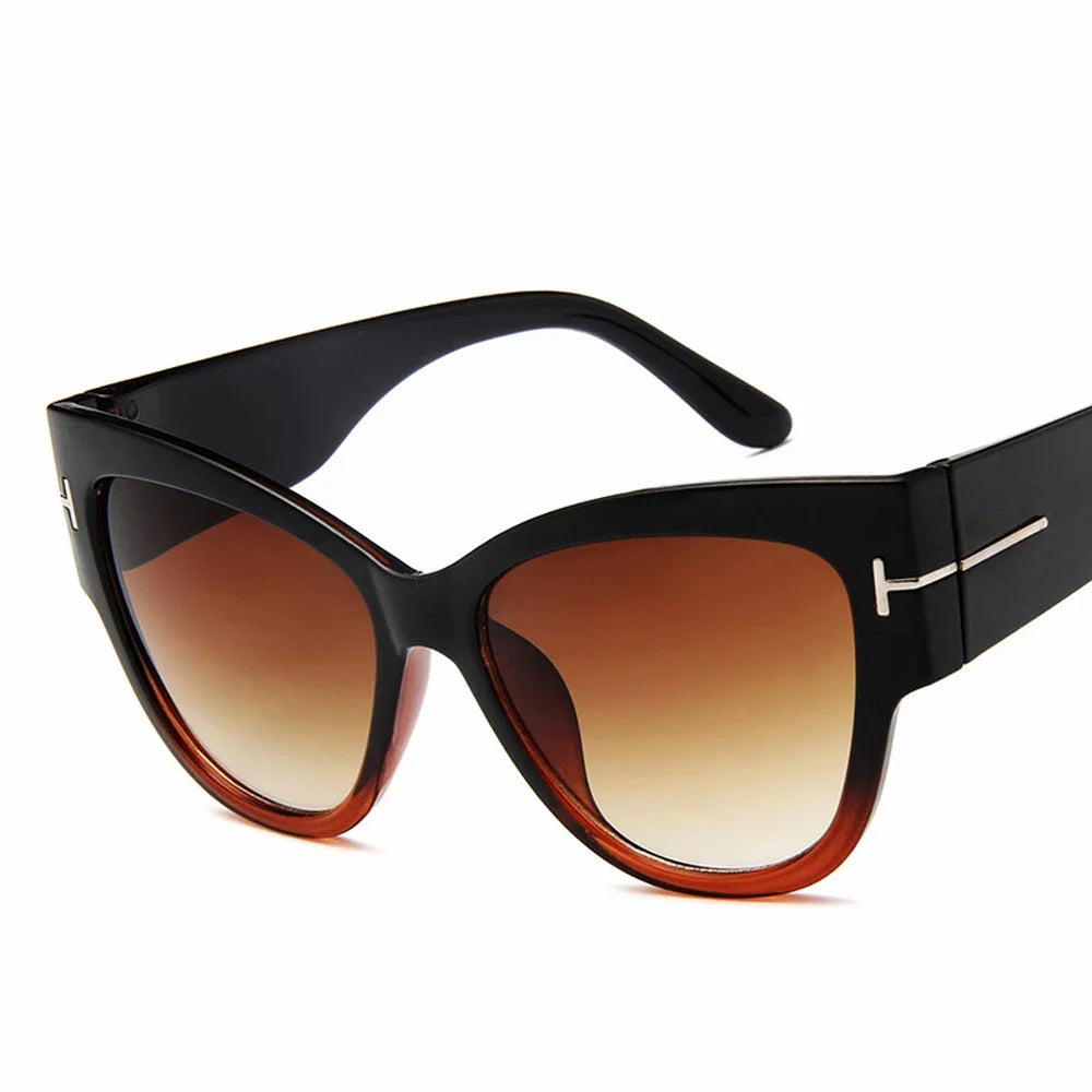 MUSELIFE New Fashion Brand Designer Cat Eye Women Sunglasses Female Gradient Points Sun Glasses Big Oculos feminino de sol UV400