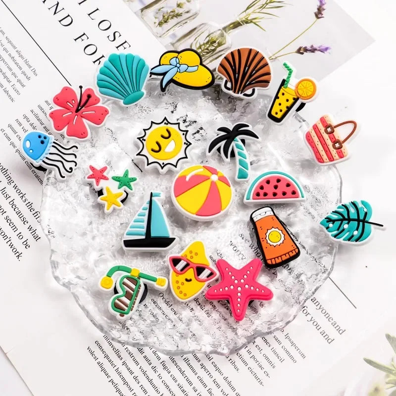 Silicone Bogg Bags Accessories DIY Summer Decoration Charms Women Beach Tote Handbag Random Pairing Decorative Buckles Inserts