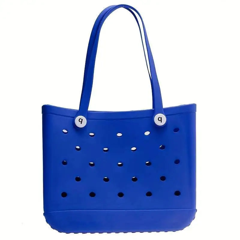 M/L/XL Beach Bag Fashion EVA Waterproof Rubber Picnic Storage Basket Travel Shopping Handbag Women Shoulder Solid Color Tote Bag