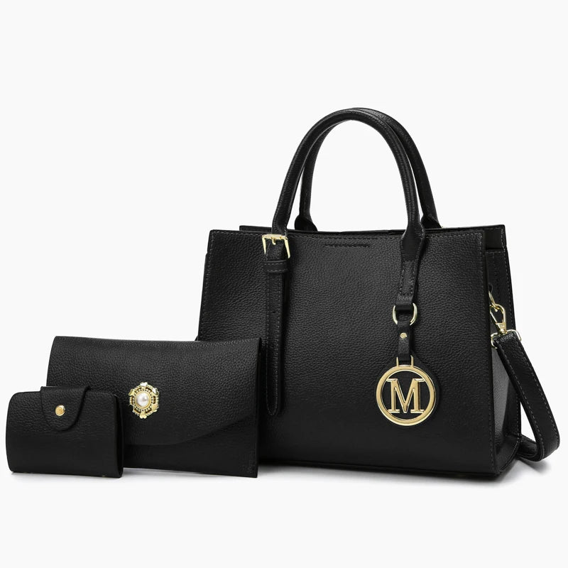 3 Piece Or 1 Set Casual Tote Vintage Ladies Hand Bag PU Leather Luxury Handbags Women Designer Bags for Women Sac A Main Femme