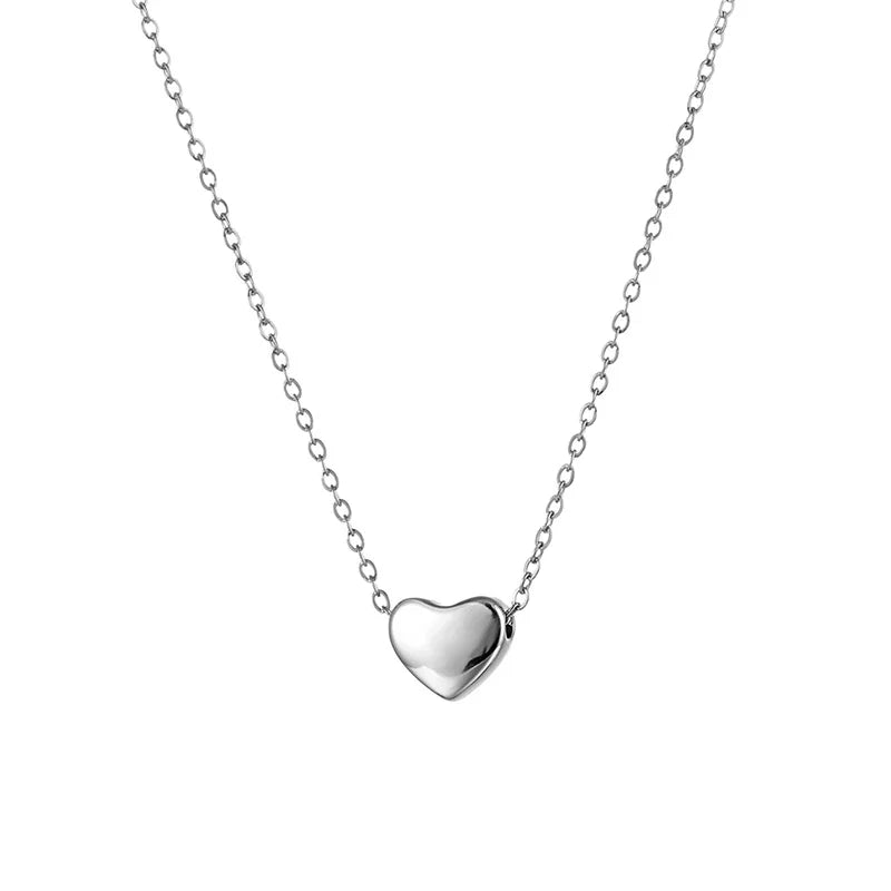 Peri'sbox Exquisite Mini Small Heart Pendant Necklace for Women Anti-Tarnish 18K Gold Plated Clavicle Chain Minimalist Jewelry