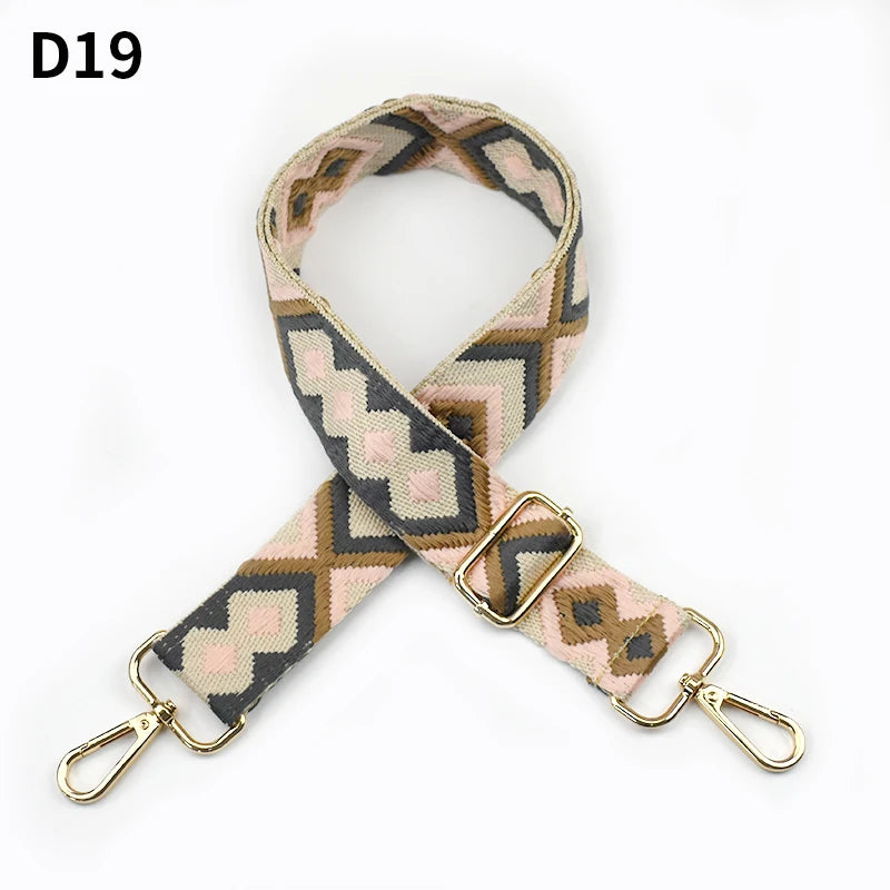 Deepeel 3.8cm Fashion Canvas Webbing Color Jacquard Straps 80-130cm Adjustable Shoulder Crossbody Strap Women's Bag Accessories